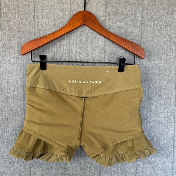 American Eagle AE Olive Green Stretch Bubble Mini Skort Size 8 - Picture 9 of 14
